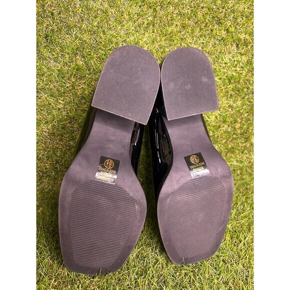 Soda Black Patent Mary Jane Block Heel Shoes Square Toe Chunky Size 8.5 - Picture 6 of 9